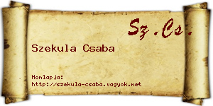 Szekula Csaba névjegykártya